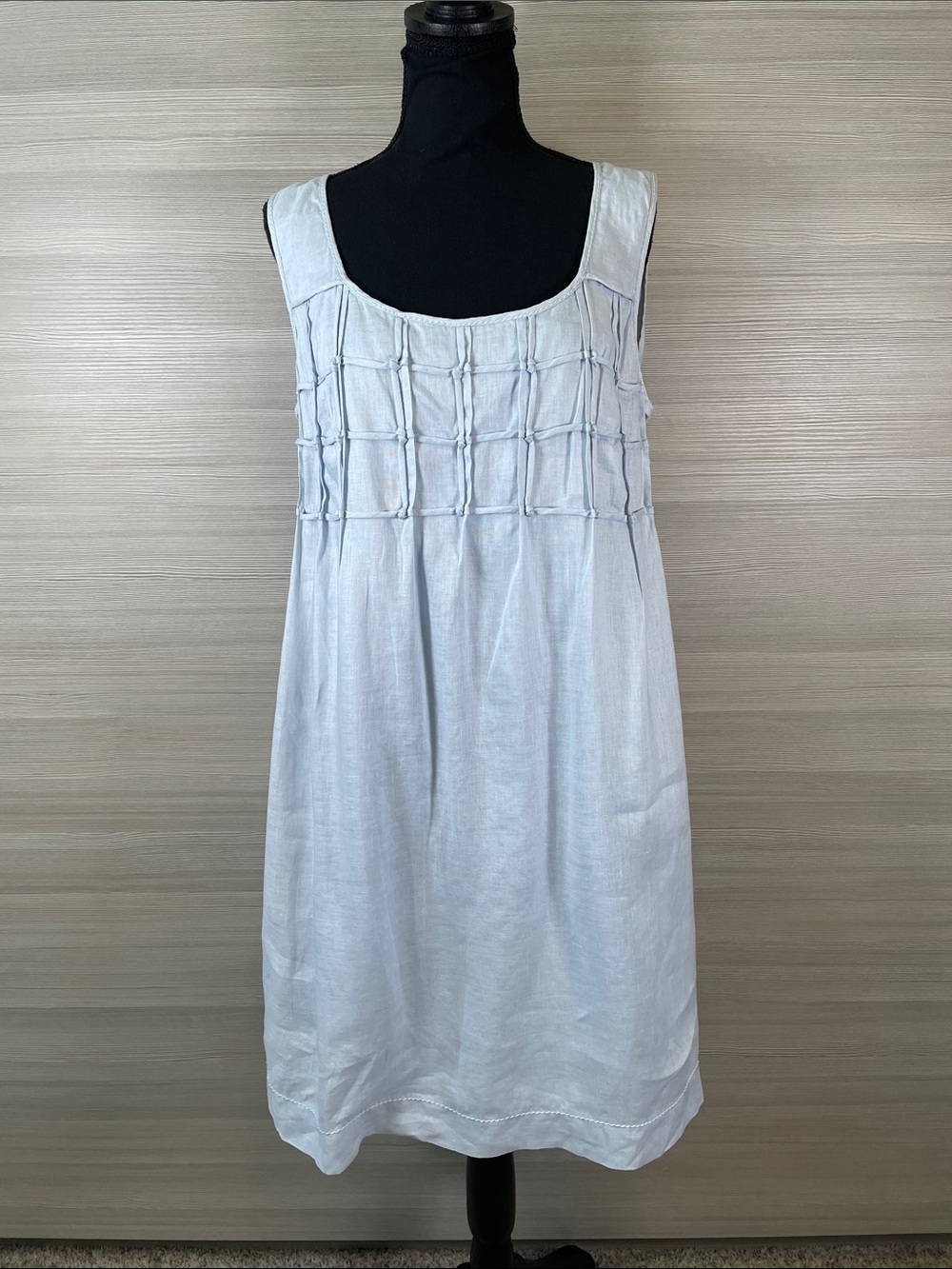 Nurture by Lamaze 100% Linen Pale Blue Sccop Neck Sleeveless Midi Dress Large